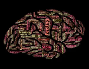 plein de mots qui forment un cerveau - origines des tcc - psychopraticien Paris 9