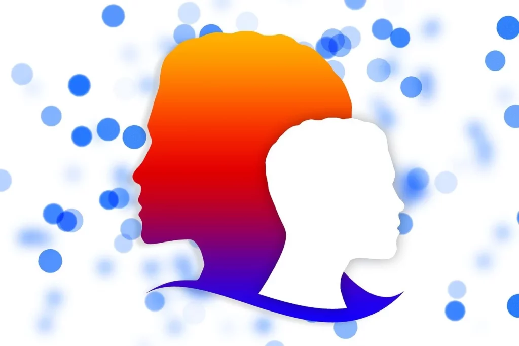 Deux profils de visages qui se superposent - Thérapie comportementale et cognitive - Psychothérapie Paris
